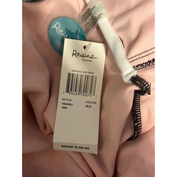 Raisins Curve Trendy Plus Size Tortuga One-Piece Black Floral Size 16w - Picture 5 of 8